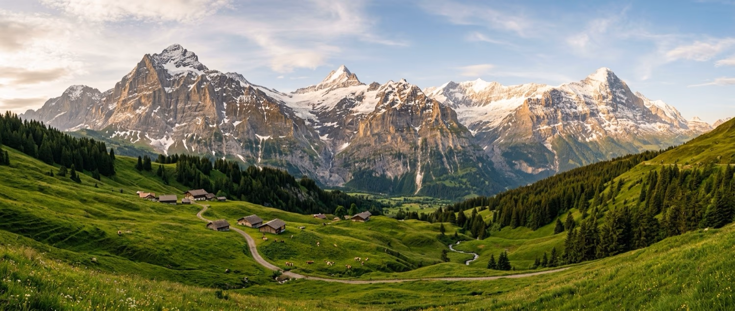 Landschaft Schweizer Alpen – weite Natur